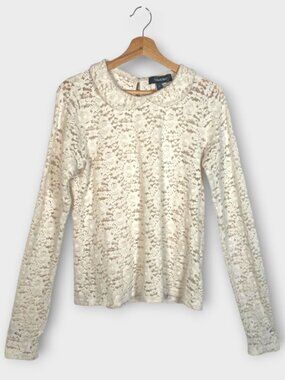 Modcloth Pullover Sweater LARGE Ivory Lace